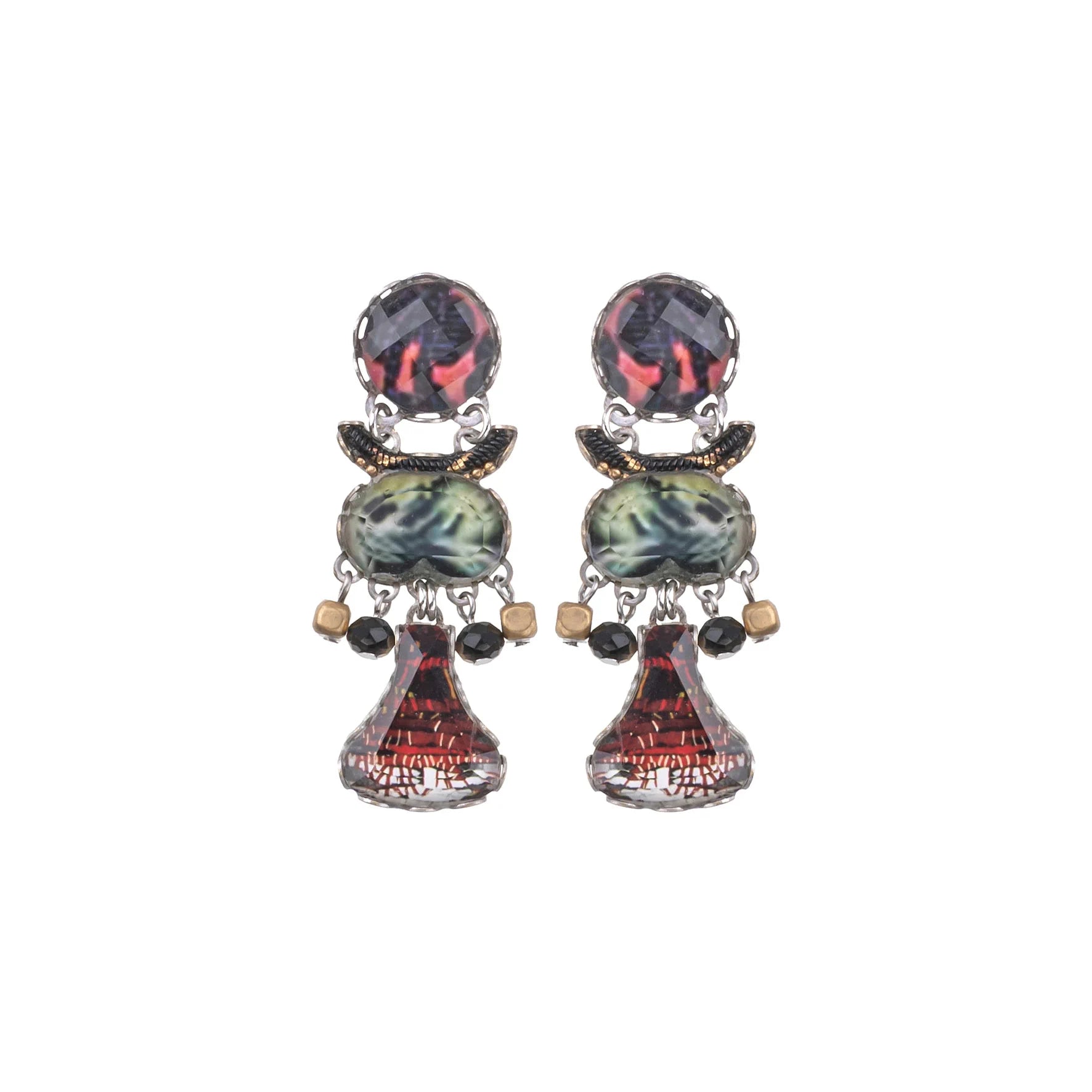 Red Vintage Earrings Oriental Hues Set, Beatrice – ayalabar