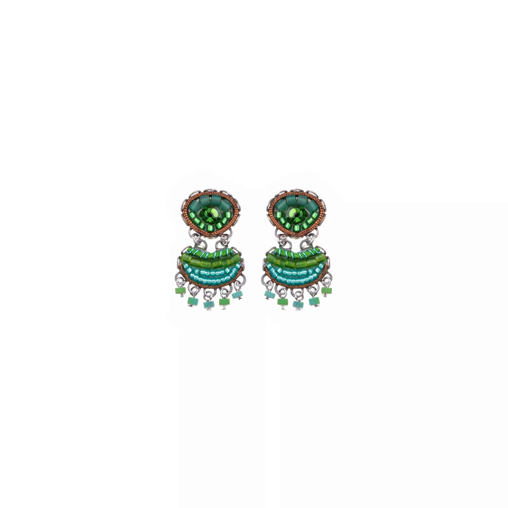 Green Stud Earrings Grassland Set, Hillari