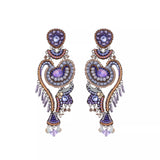 Purple Chandelier Earrings Plum Blossom Set, Dilber