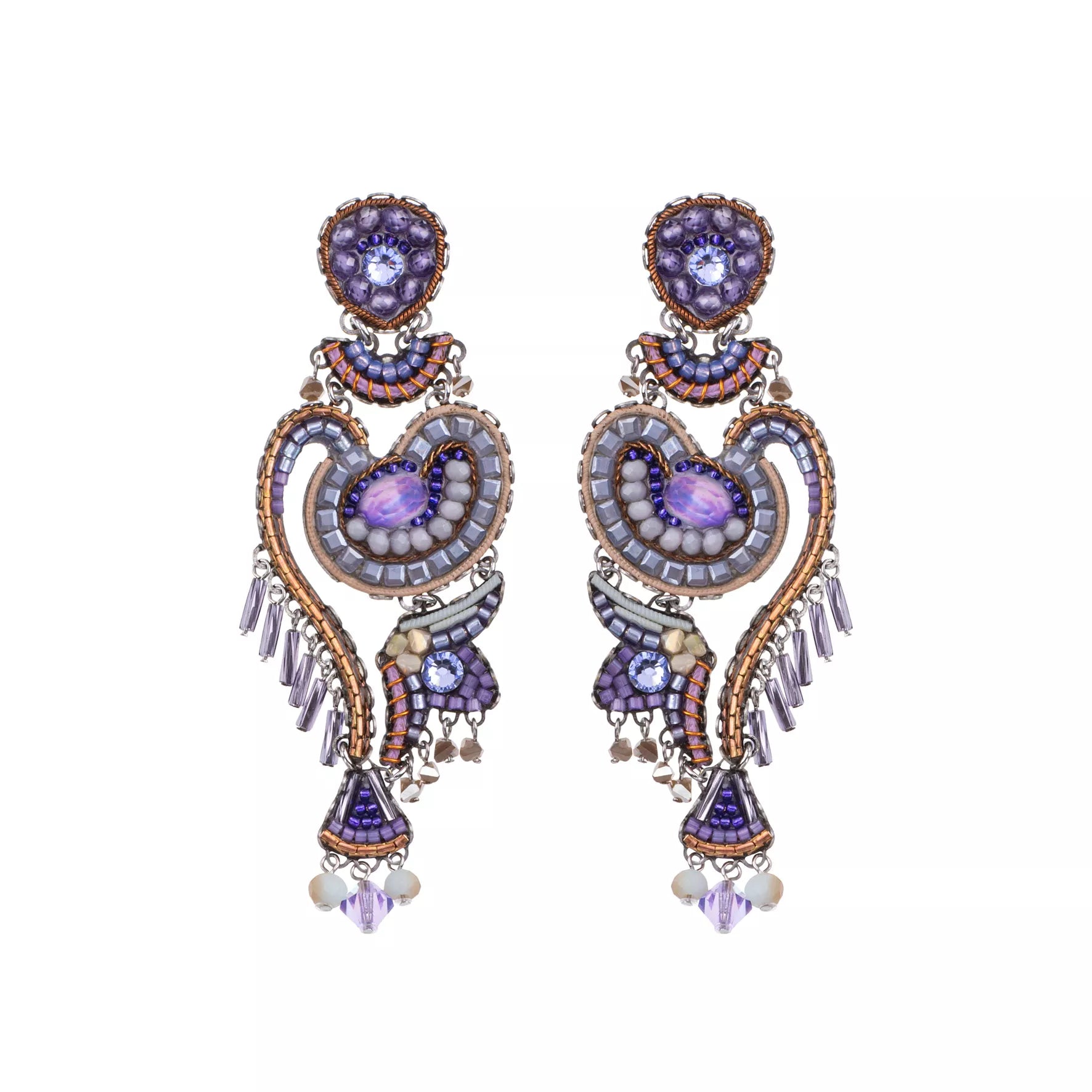 Purple Chandelier Earrings Plum Blossom Set, Dilber