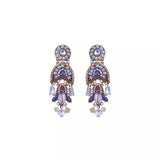 Purple Beaded Earrings Plum Blossom Set, Ming