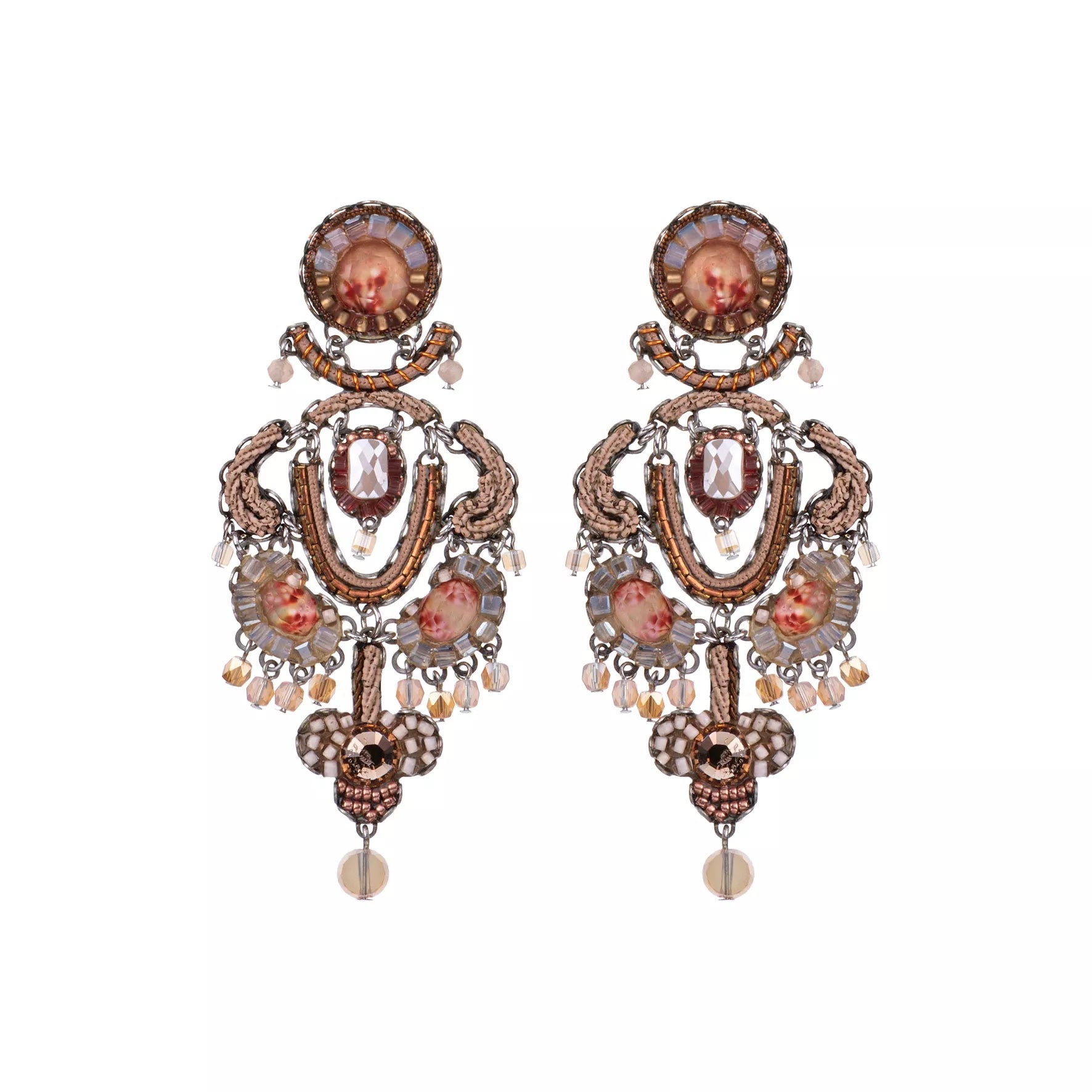 Peach Festive Earrings Stylish Wedding Set, Soraya