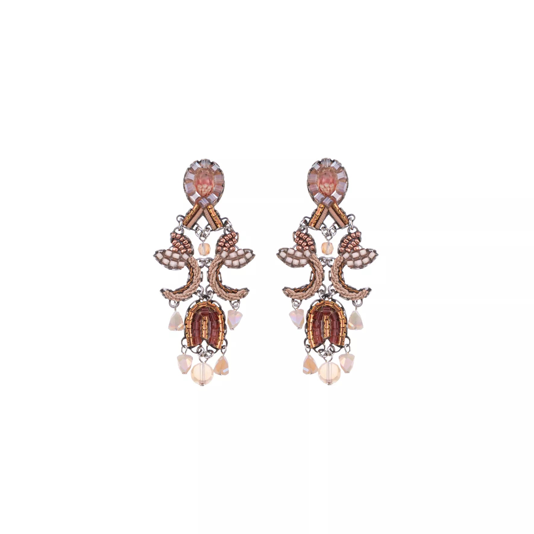 Peach Female Earrings Stylish Wedding Set, Aalok