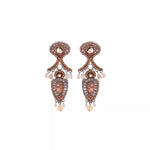 Peach Long Earrings Stylish Wedding Set, Thora