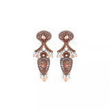 Peach Long Earrings Stylish Wedding Set, Thora