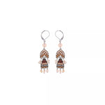 Peach Dangling Earrings Stylish Wedding Set, Eliora