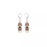 Peach Dangling Earrings Stylish Wedding Set, Eliora