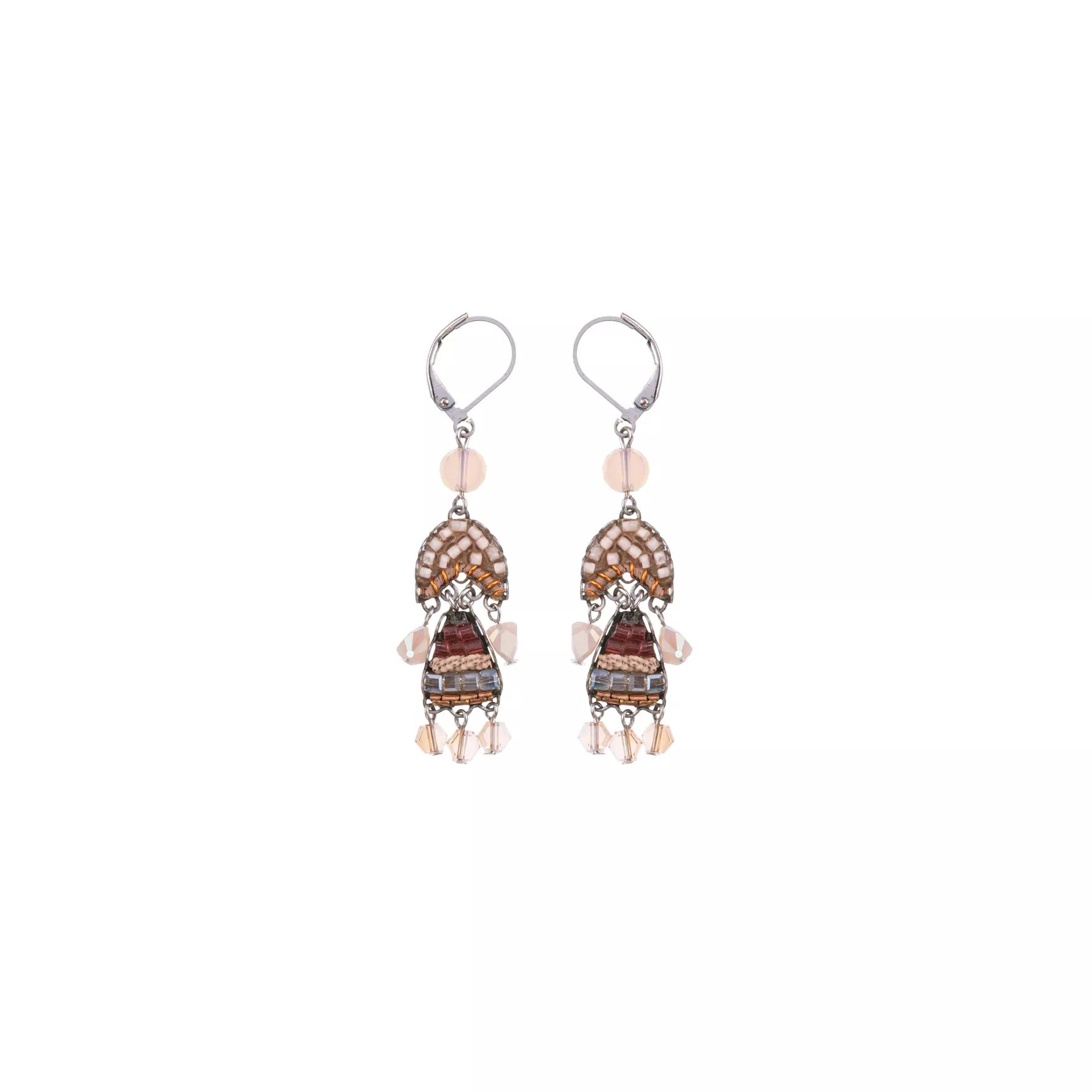 Peach Dangling Earrings Stylish Wedding Set, Eliora