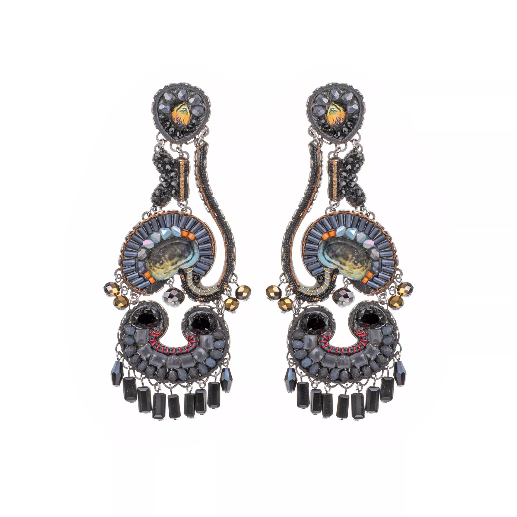 Black Festive Earrings Black Forest Set, Eliane