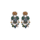 Green Beaded Earrings Viridian Mood Set, Ping