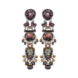 Black Chandelier Earrings Tiger Eye Set, Emerens