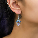 Dangling Earrings Blue Bird Set, Peacock