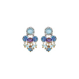 Small  Earrings Blue Bird Set, Swan