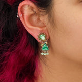 Seagrass Set, Beadwork Earrings, Ruppia