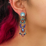 Heatwave Set, Long Beaded Earrings, Sea Glow