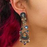 Obsidian Set, Statement  Black Earrings, Dusk