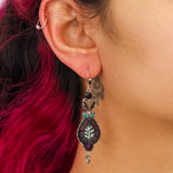 Obsidian Set, Black Drop Earrings, Ink