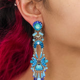 Blue Bayou Set, Blue Long Elegant Earrings, Turquoise