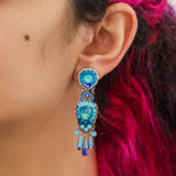 Blue Bayou Set, Artistic Blue Earrings, Cloudless