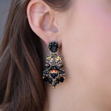 Obsidian Night Set,Beaded Earring,Sumi 