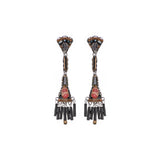 Obsidian Night Set,Long Earring, Cenere 