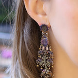 Purple Passion Set,Long Statement Earring,Essence 