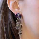 Purple Passion Set,Long Beaded Earring,Takara 