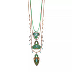 Green Long Necklace Grassland Set, Lea