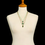 Green Long Necklace Grassland Set, Lea jewelry bust C3461B