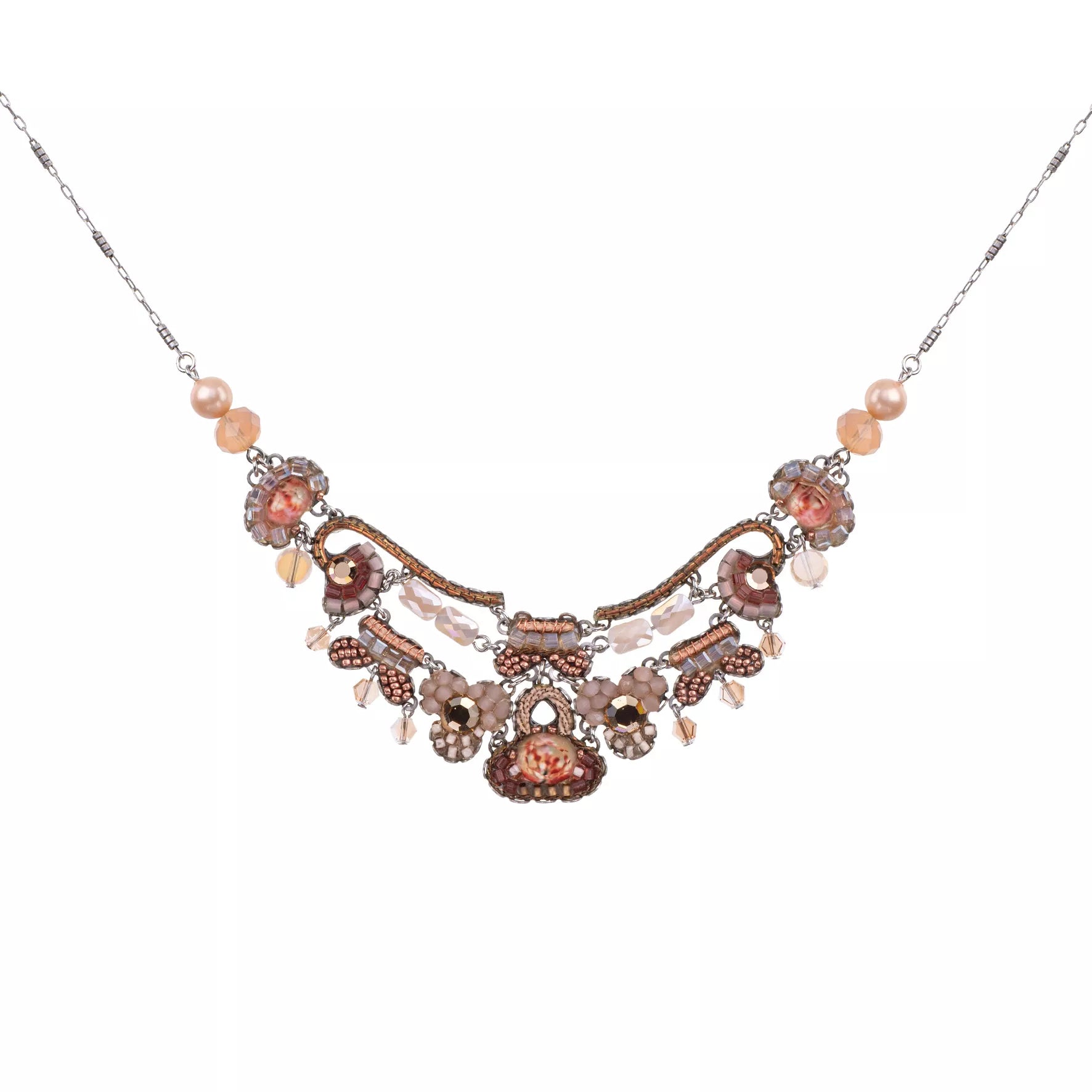 Peach Bridesmaid Necklace Stylish Wedding Set, Tao