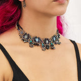Obsidian Set, Choker Necklace, Blackout
