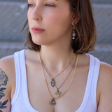 Drops of Gold Set, Layered Long Necklace, Armonia 