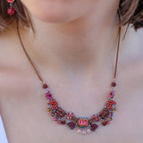 Scarlet Bloom Set,Delicate Necklace, Sakina 