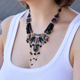 Obsidian Nighty Set,Beaded Necklace,Braise 