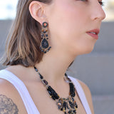 Obsidian Night Set,Artisan Necklace,Cinder 