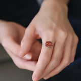 Scarlet Bloom Set,Beaded Ring, Hush
