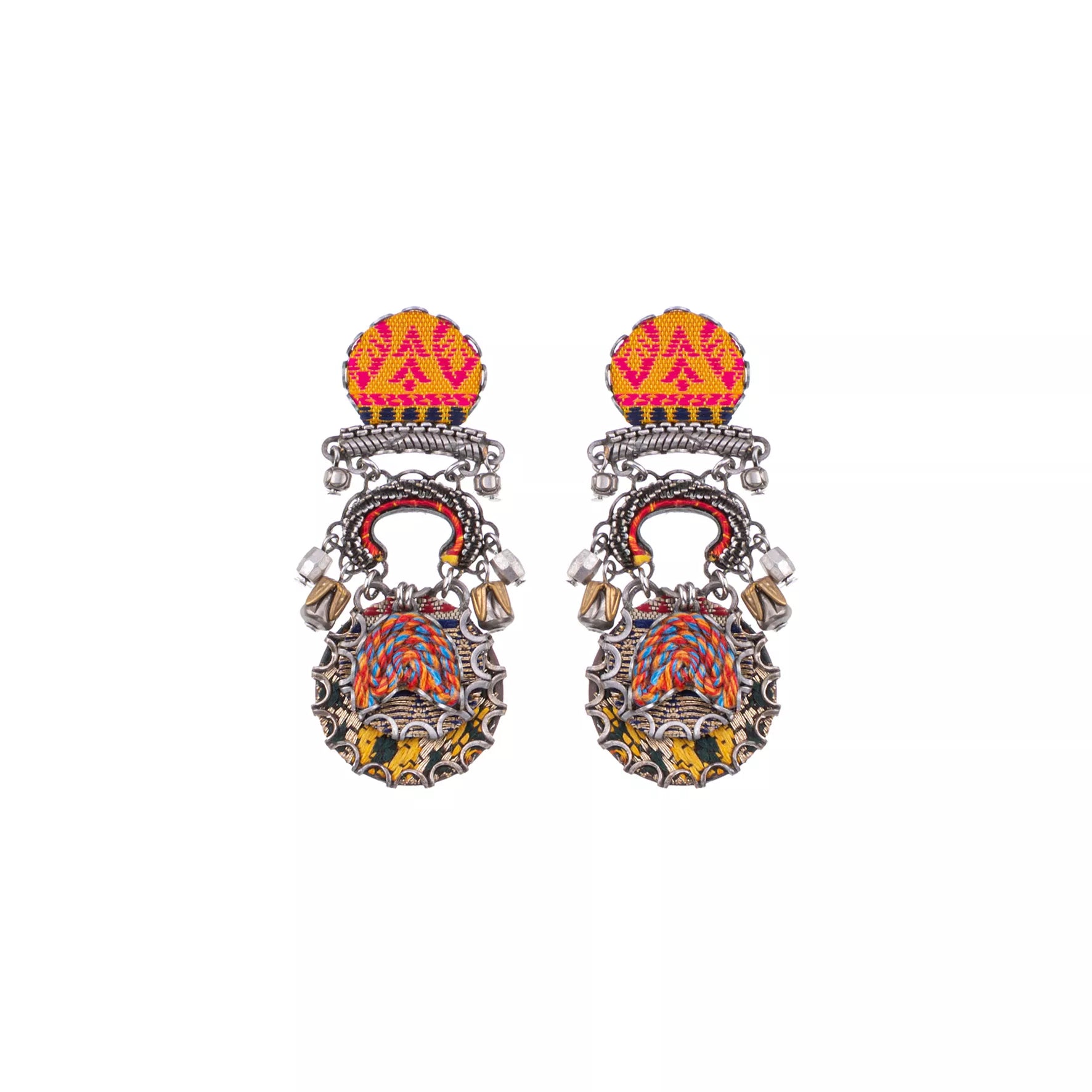 Orange Earrings Embroidered Dream Set, Valo