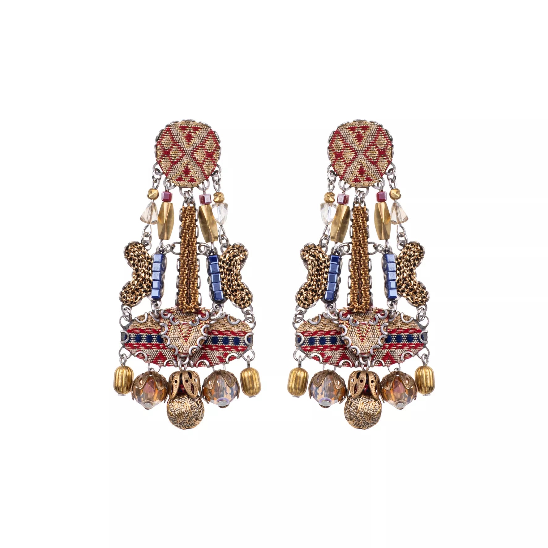 Gold Wedding Earrings Royal Gold Set, Nirit