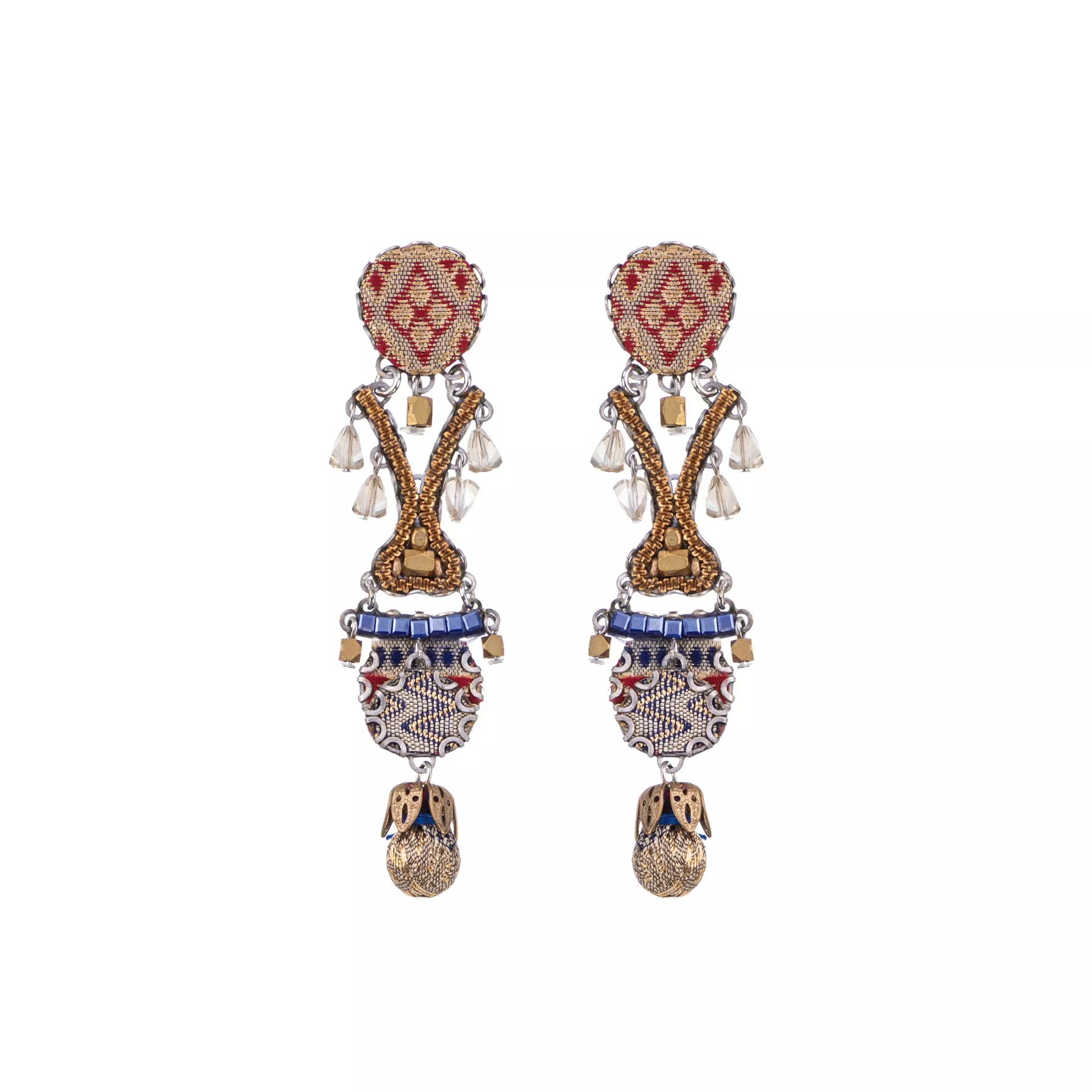 Gold Long Earrings Royal Gold Set, Zarifa