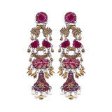 Red Cool Long Earrings Ancient Royalty Set, Zain