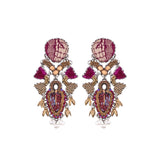 Red Glamorous Earrings Ancient Royalty Set, Sukhada