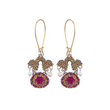 Red Dangling Earrings Ancient Royalty Set, Klila