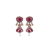 Red Daintily Earrings Ancient Royalty Set, Manami