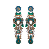 Green Glamorous Earrings Royal Velvet Set, Wynne