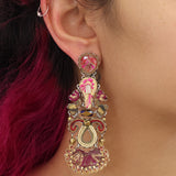 Plum Wine Set, Elegant Beaded Earrings, Roseate