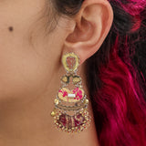 Plum Wine Set, Statement Beaded Earrings, Prunos