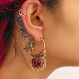 Plum Wine Set, Purple Drop Earrings, Frostbloom