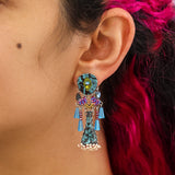 Summer Skies Set, Designer Beaded Earrings, Star