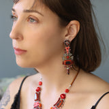 Crimson Fire Set,Statement   Earring,Rogo 