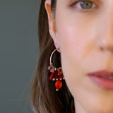 Crimson Fire Set,Beaded Hoop Earring,Homa 